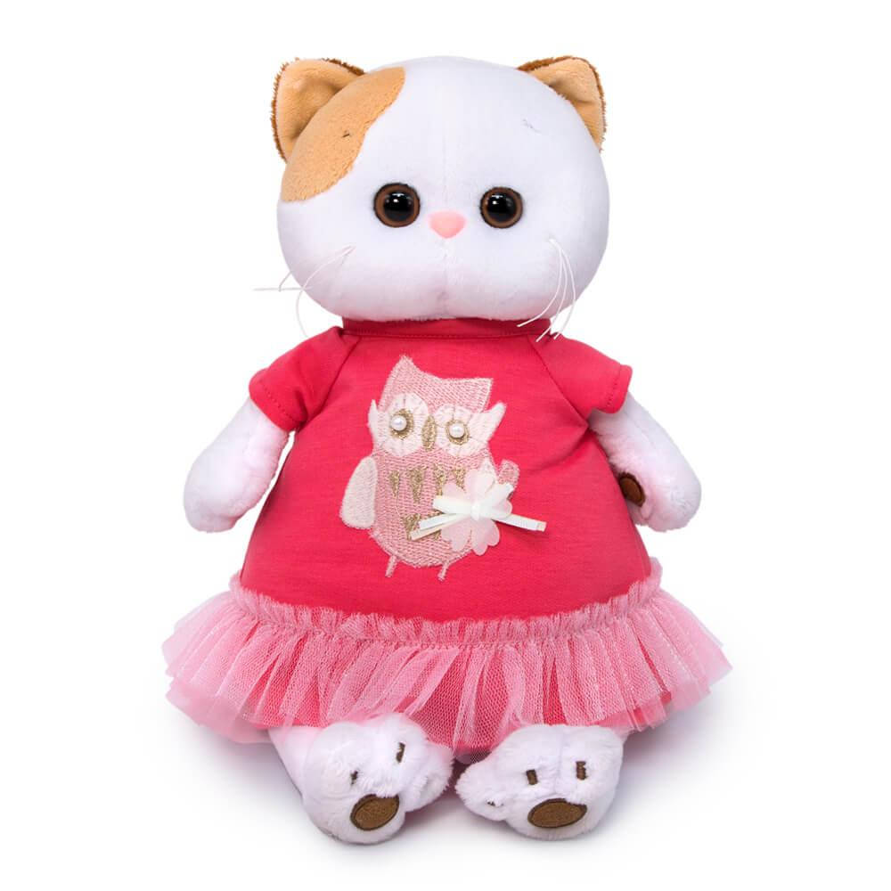 

Мягкая игрушка Кошечка Ли Ли в платье с совой 24 см, Белый