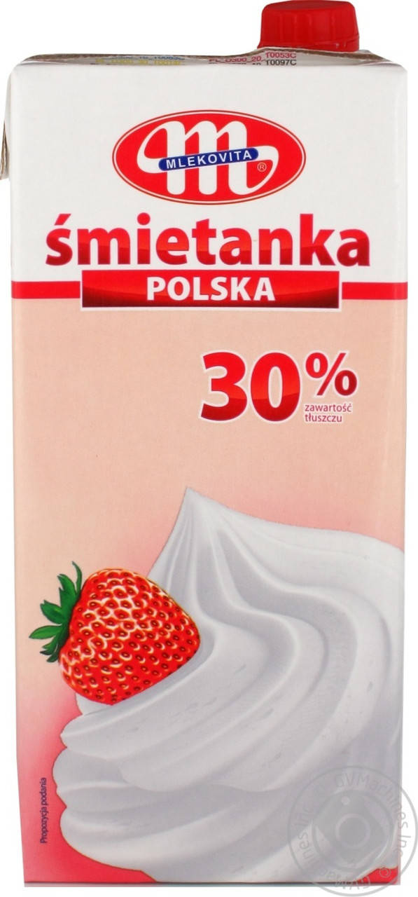 

Вершки кондитерські молочні "MLEKOVITA" 30%