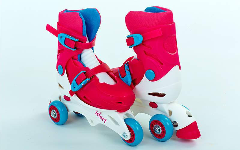 

Роликовые коньки раздвижные детские YX-0153-P (изменен. полож. колес, XS, розовый)