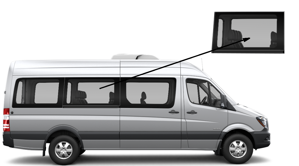 

Боковое стекло длинная база среднее правое Mercedes Sprinter 2006-2018