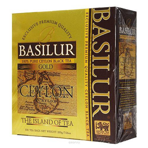 

Чай черный Basilur коллекция Чайный остров Цейлон Золотой 100х2г