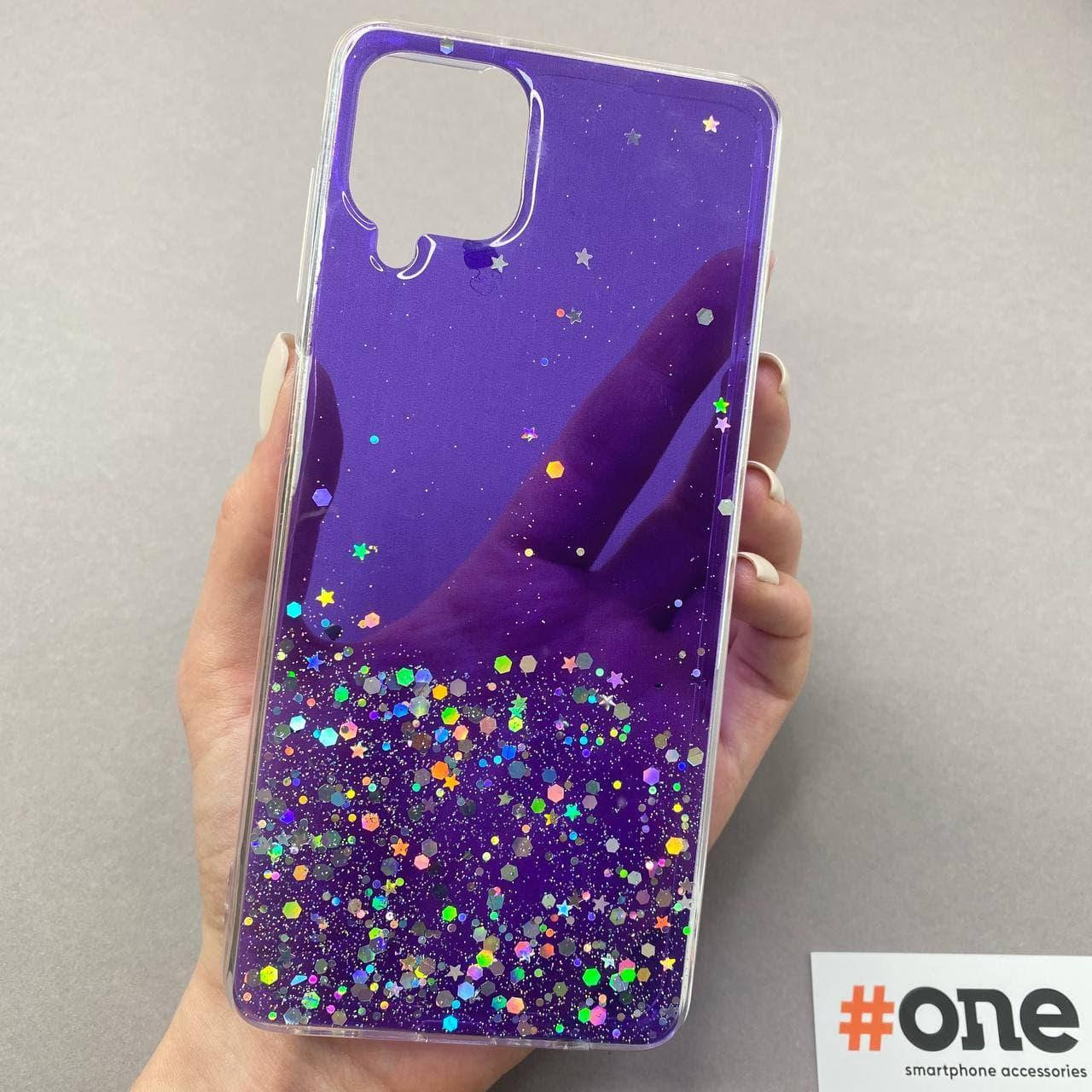 

Чехол для Samsung Galaxy M12 накладка блестящая со звездочками чехол на телефон самсунг м12 фиолетовый R5U