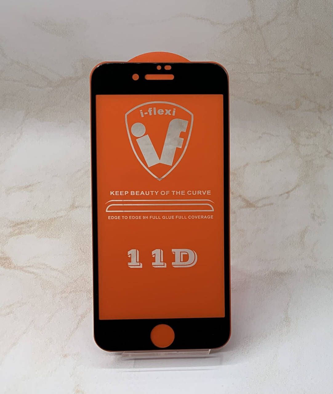 

Защитное стекло для iPhone 8 (черная окантовка) полное покрытие Full Glue полный клей, Черный