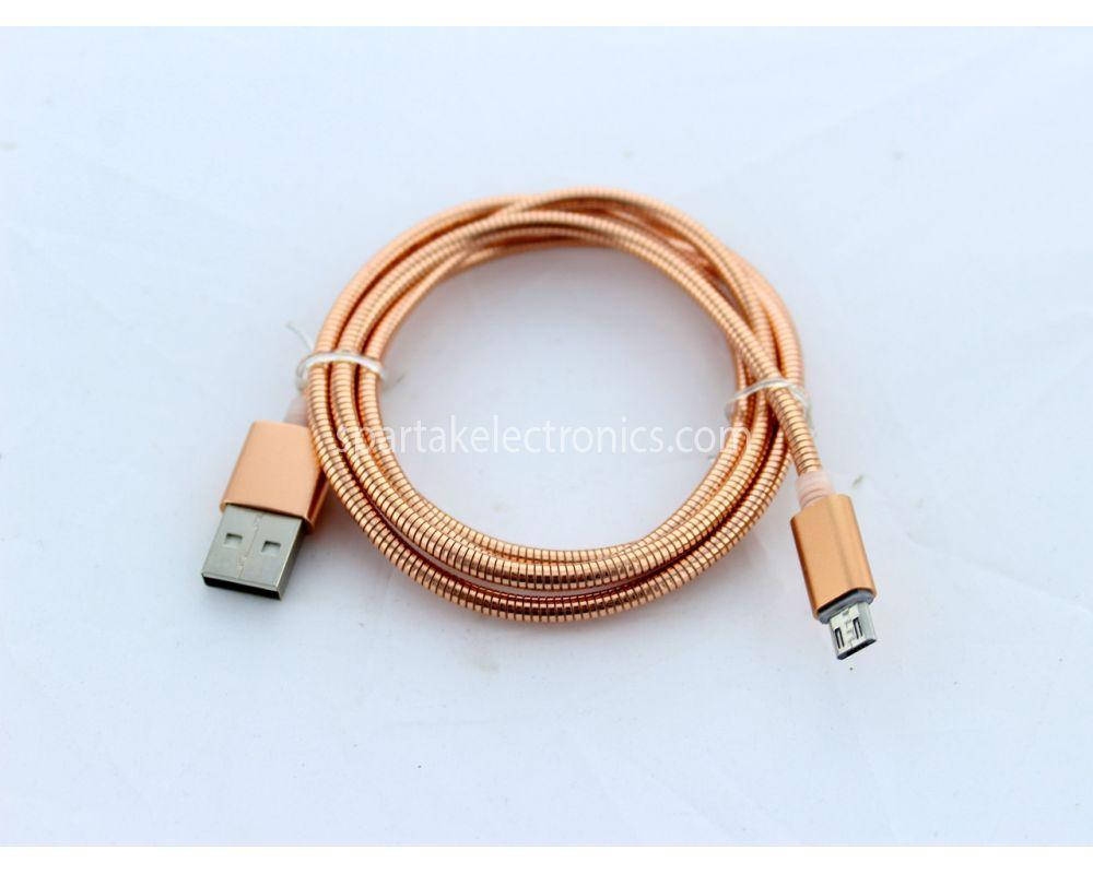 

Кабель USB micro USB 1 метр. Металлич оплетка.