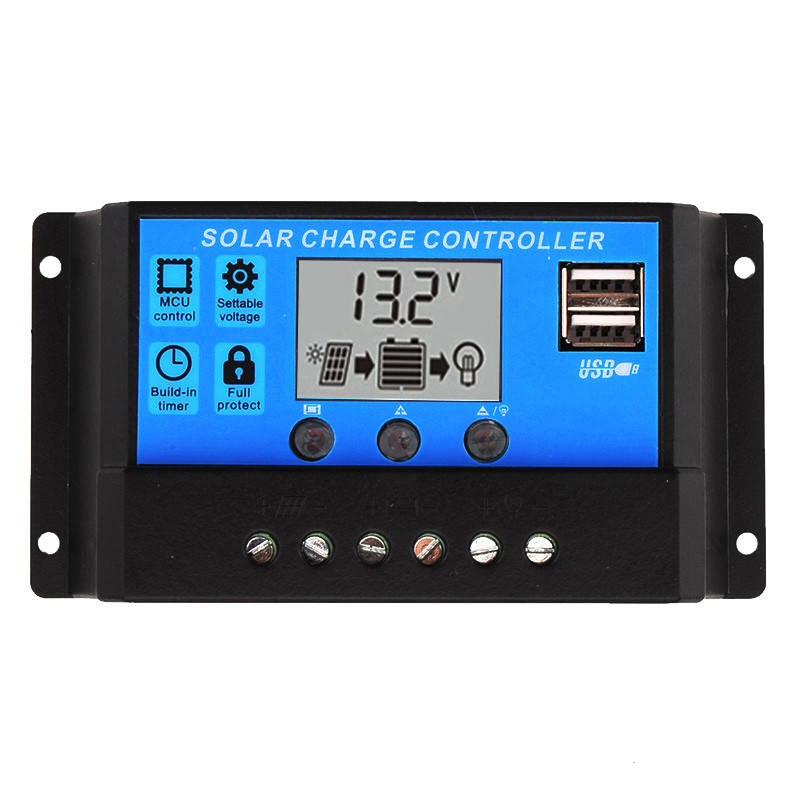 

Контролер заряду 10А 12/24В з дисплеєм + 2xUSB (Solar Charge Controller)