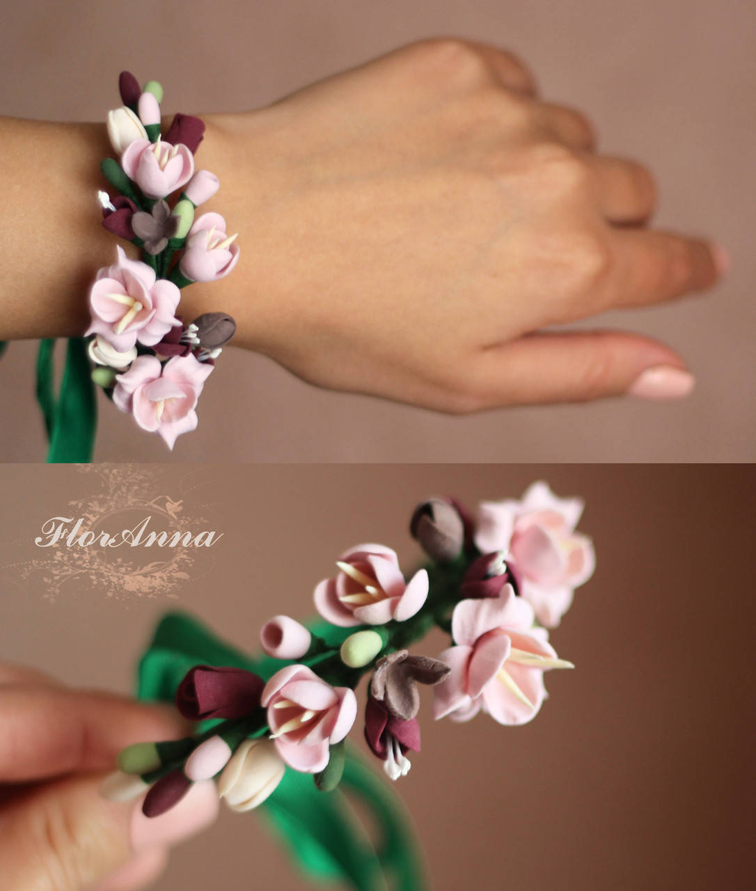 

Браслет/веточка с цветами "Совиньон"