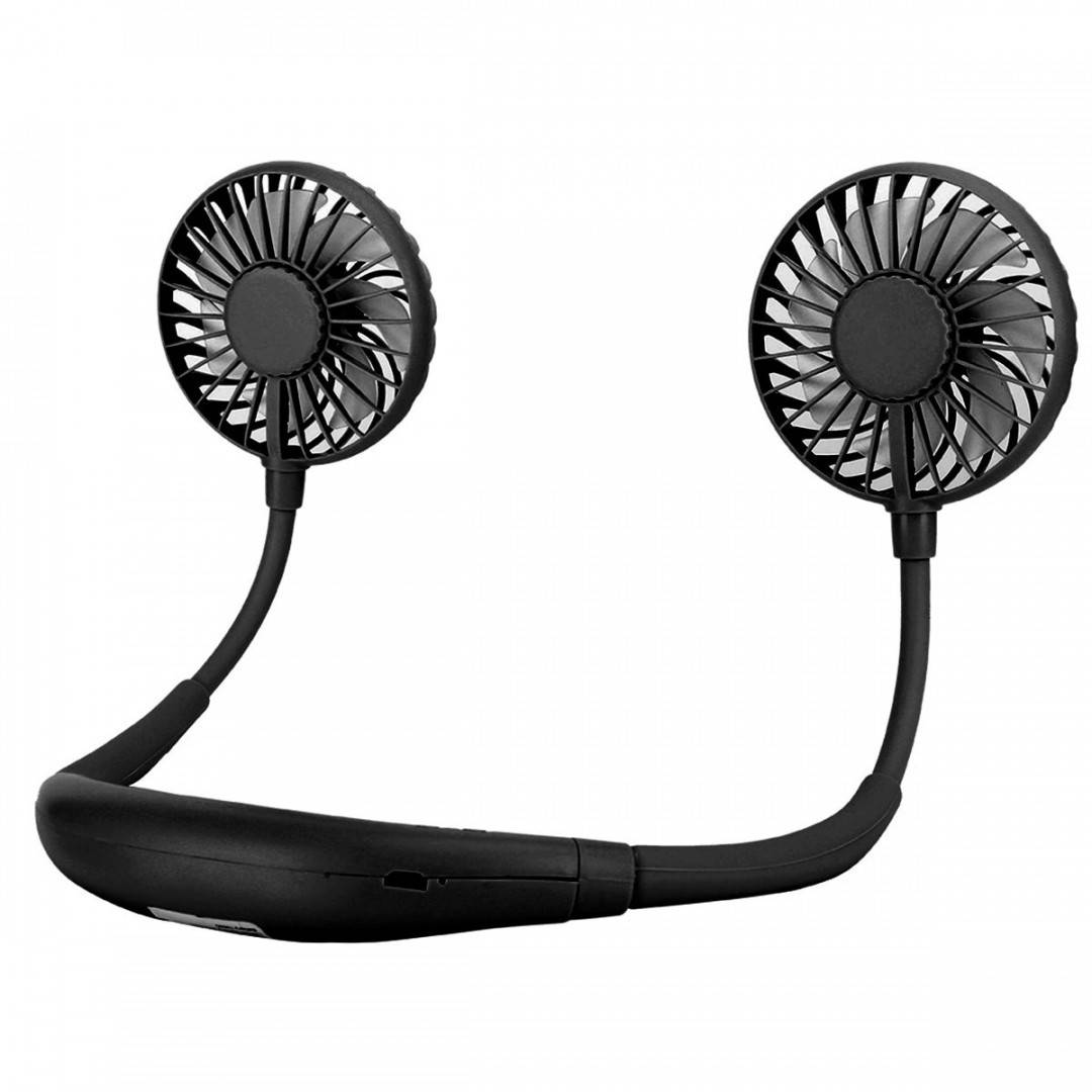 

Портативный мини вентилятор на шею Neck fan Black спортивный