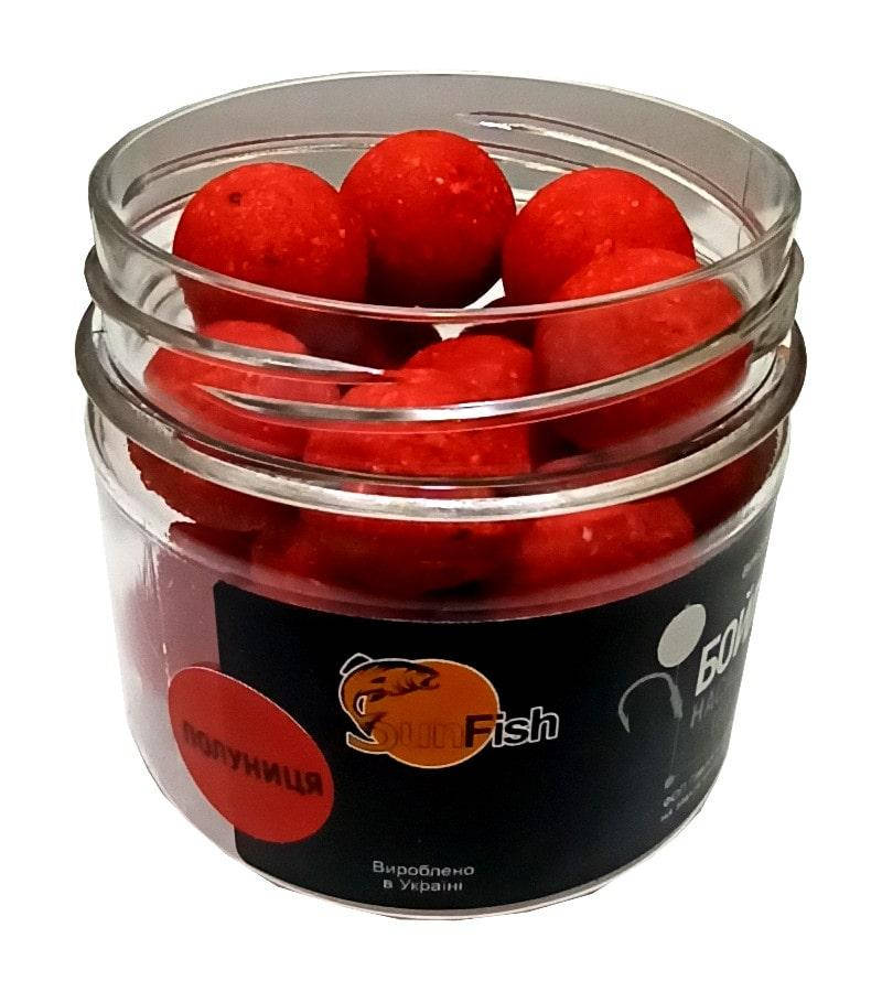 

Бойлы насадочные пылящие SunFish Клубника 20mm 100g