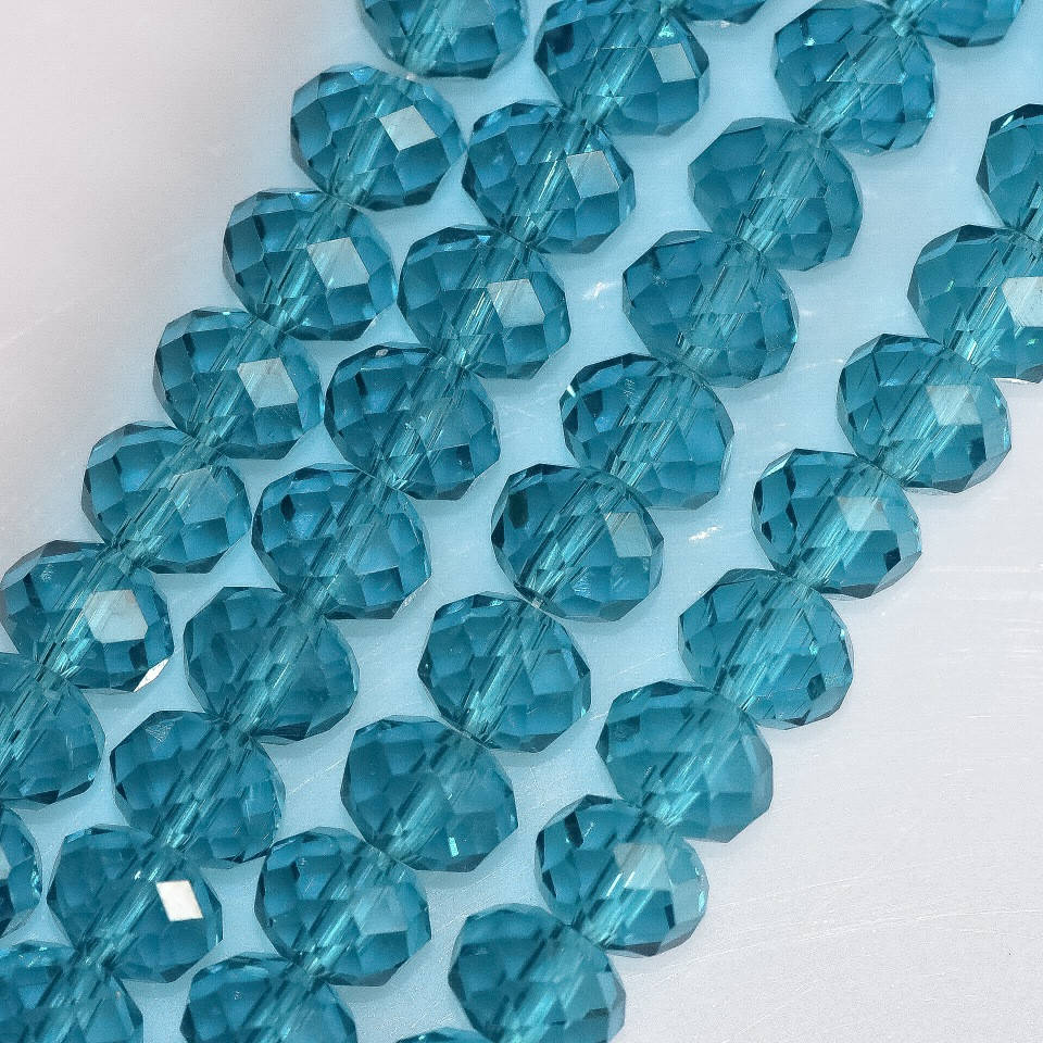 

Бусины стекло прозрачное морская волна "рондель" d-8х5мм нитка L-40см