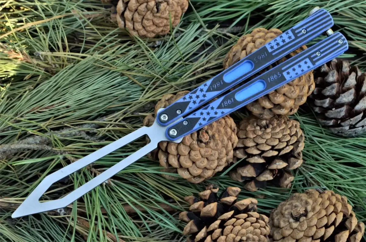 

Балисонг тренировочный Flytanium Zenith Trainer Blade на подшипниках china, Синий