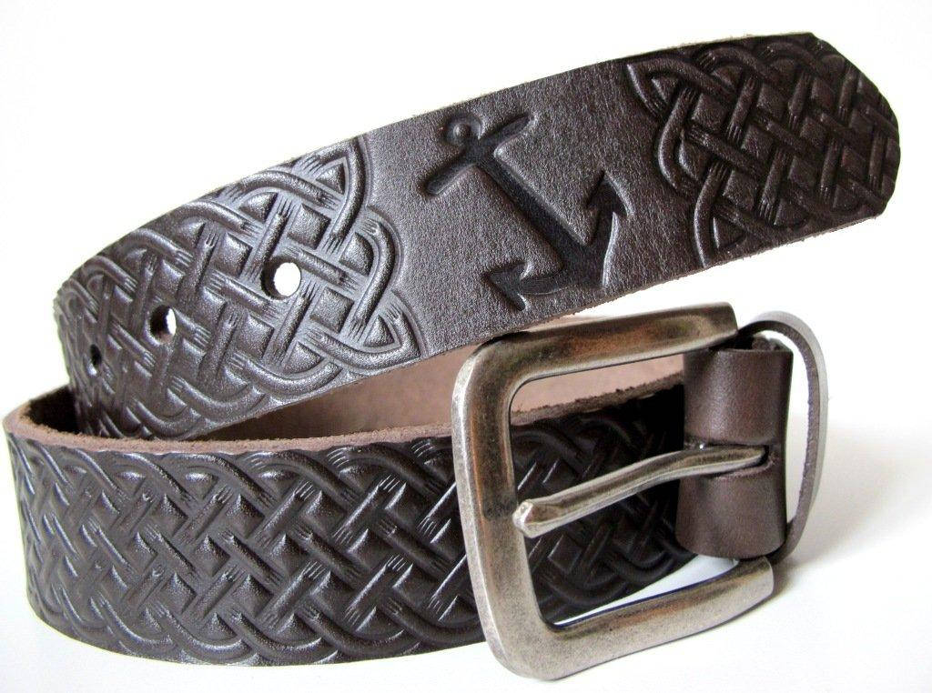 

Ремень кожаный под джинсы Anchor (ЯКОРЬ) коричневый