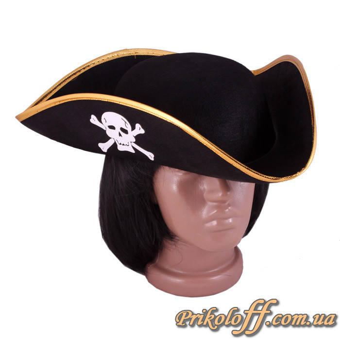 

Пиратская треуголка, фетр., Черный