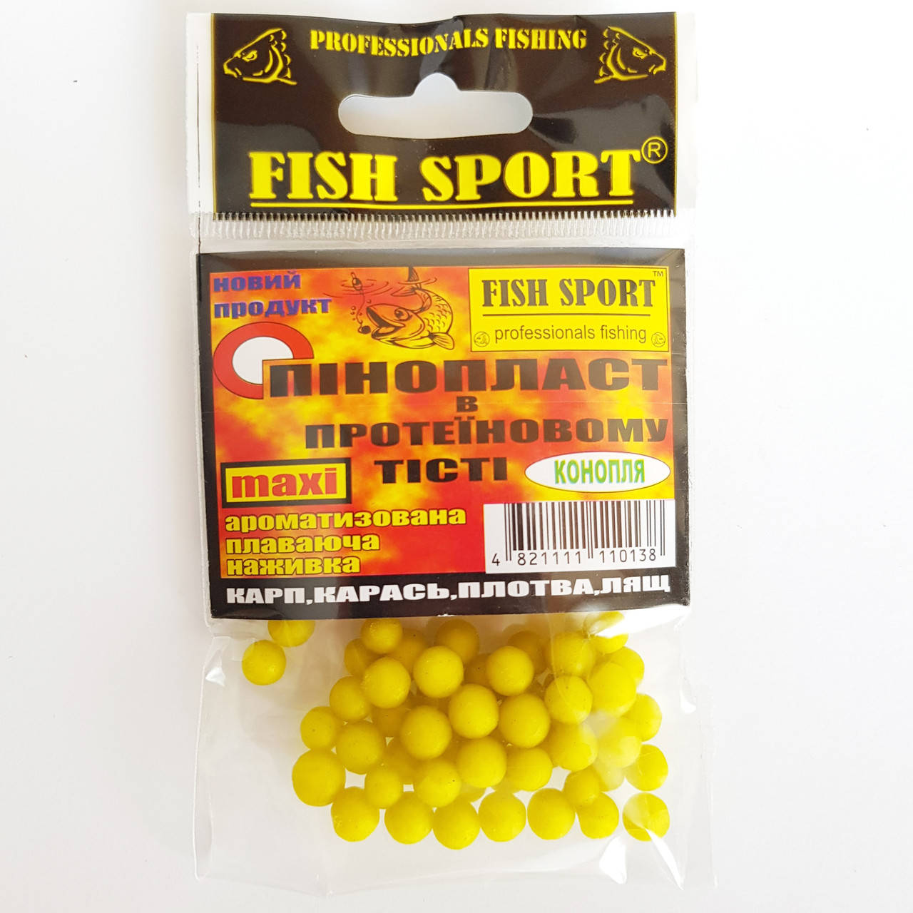 

Насадка пенопласт в протеиновом тесте Fish Sport конопля (maxi)