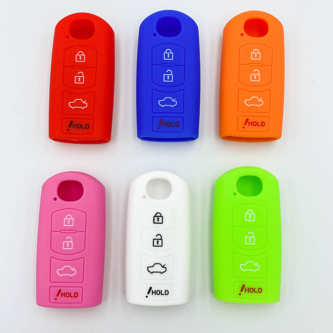 

Силиконовый чехол для ключа Mazda (Мазда) 4 кнопки цветные, Черный