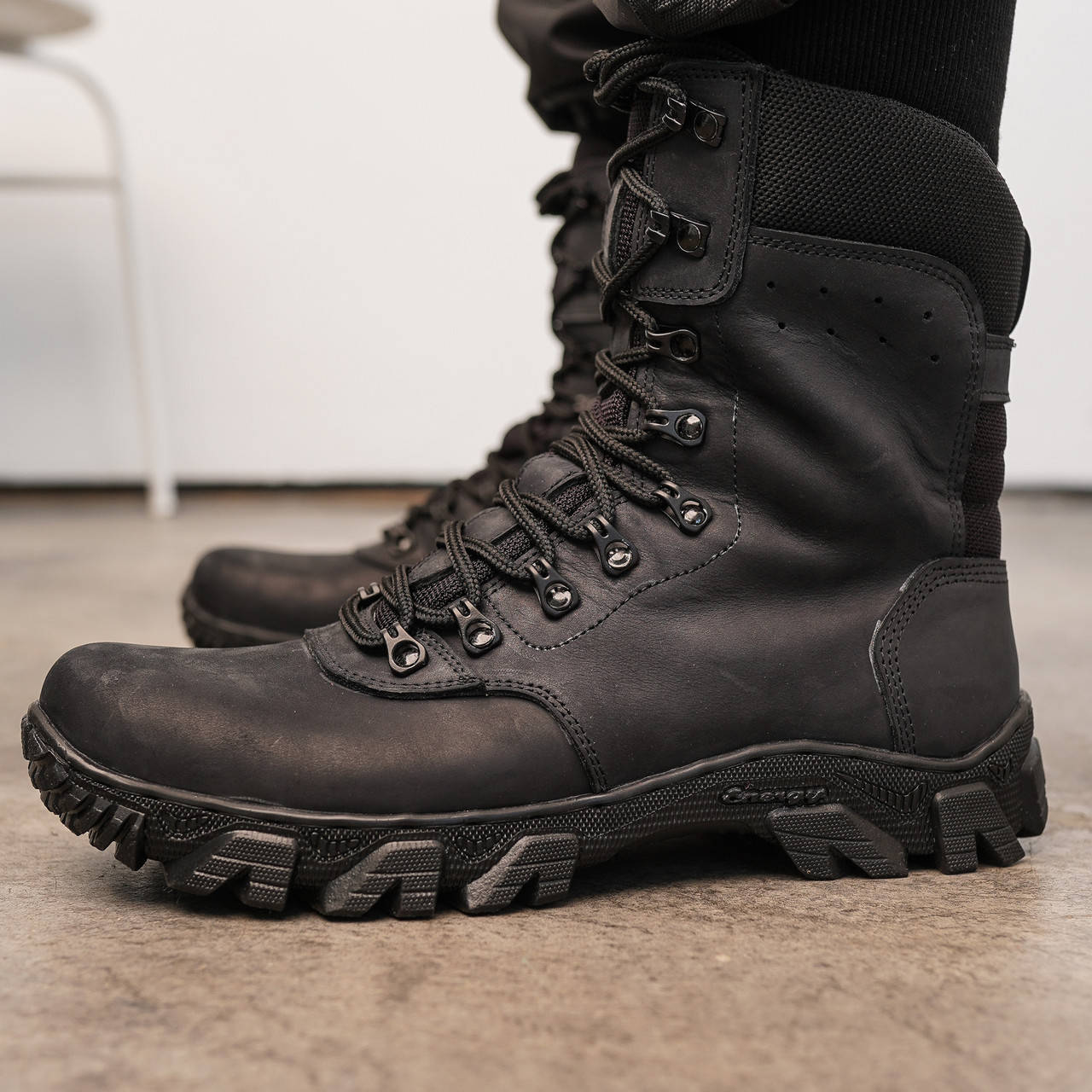 

Тактические мужские кожаные берцы, Черный