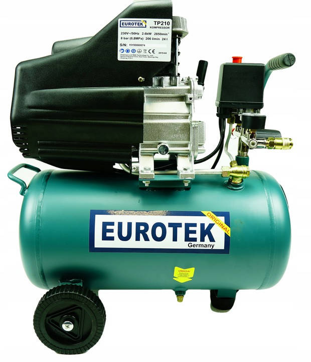 

Компрессор воздушный EUROTEK 24 л.