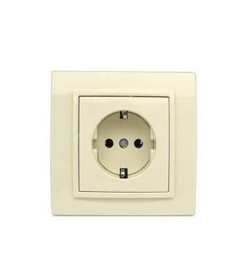 

Розетка одинарна із заземленням EL-BI ZENA Крем