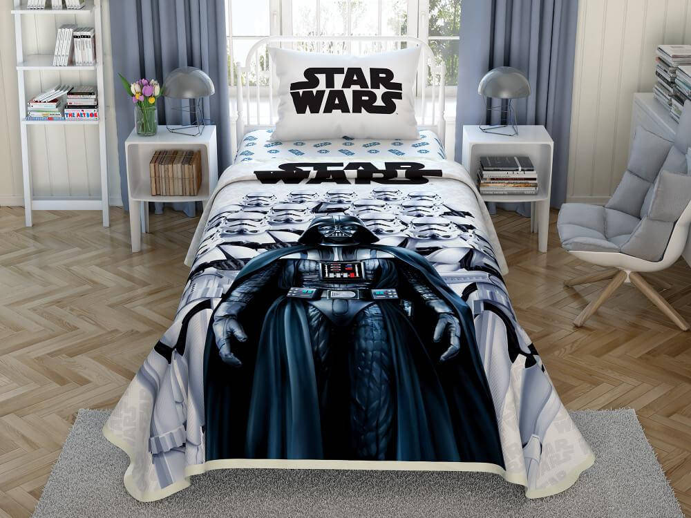 

TAC Star Wars Dark Side / простынь на резинке летнее покрывало, Белый