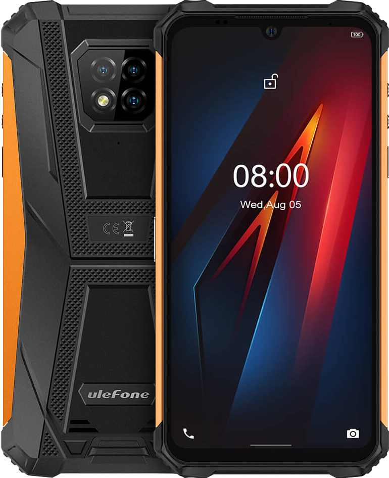 

Ulefone Armor 8, 4/64 Gb, IP68/IP69K, 5580 mAh, NFC, 4G, Тройная камера 16 Мп, 8 ядер, дисплей 6.1" Оранжевый