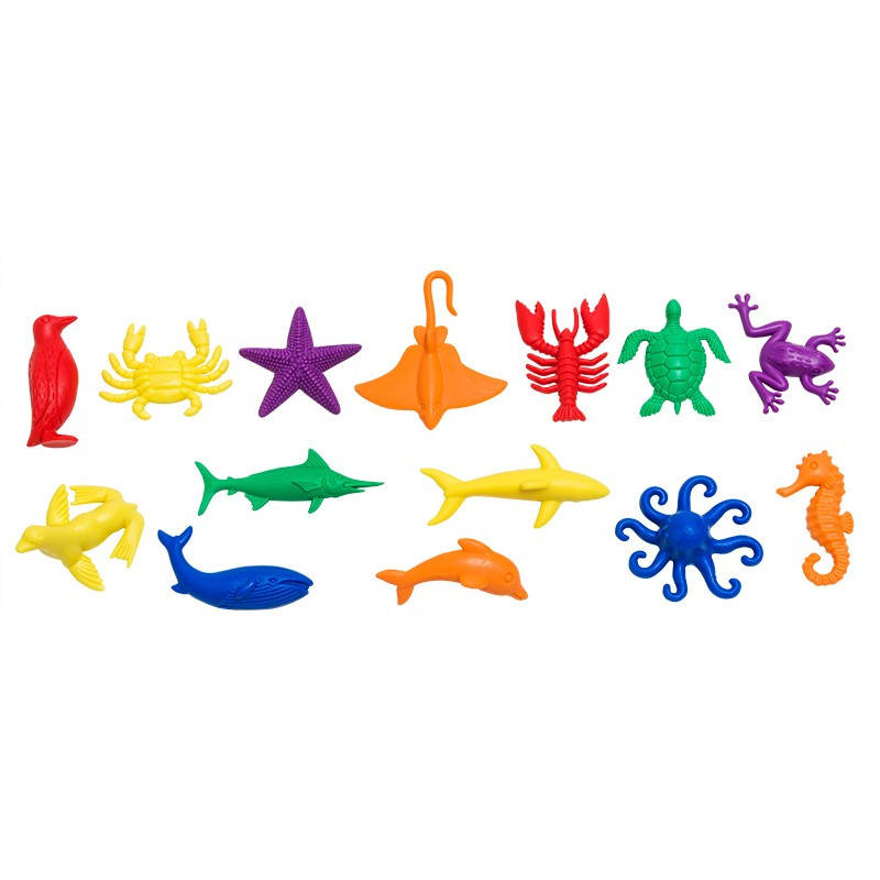 

Набор фигурок для сортировки "Морские обитатели" Edx education (14 штук), Разные цвета