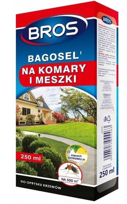 

Концентрированное средство от комаров, мошек, клещей, мух 250 мл BAGOSEL, Bros