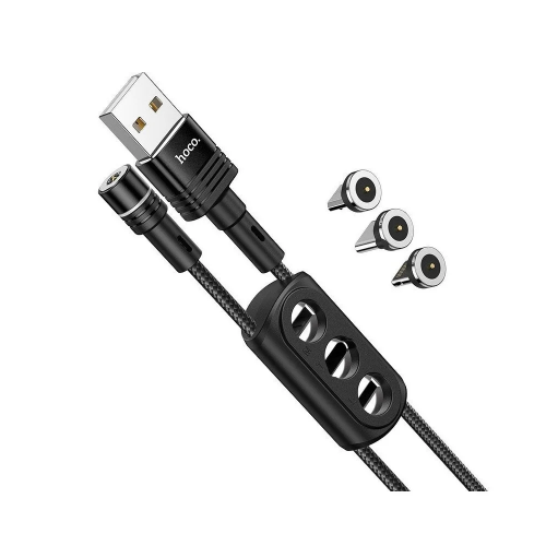 

Кабель HOCO COOL MAGNET 3 IN 1 DATA CABLE U 98! лучшее качество, Черный