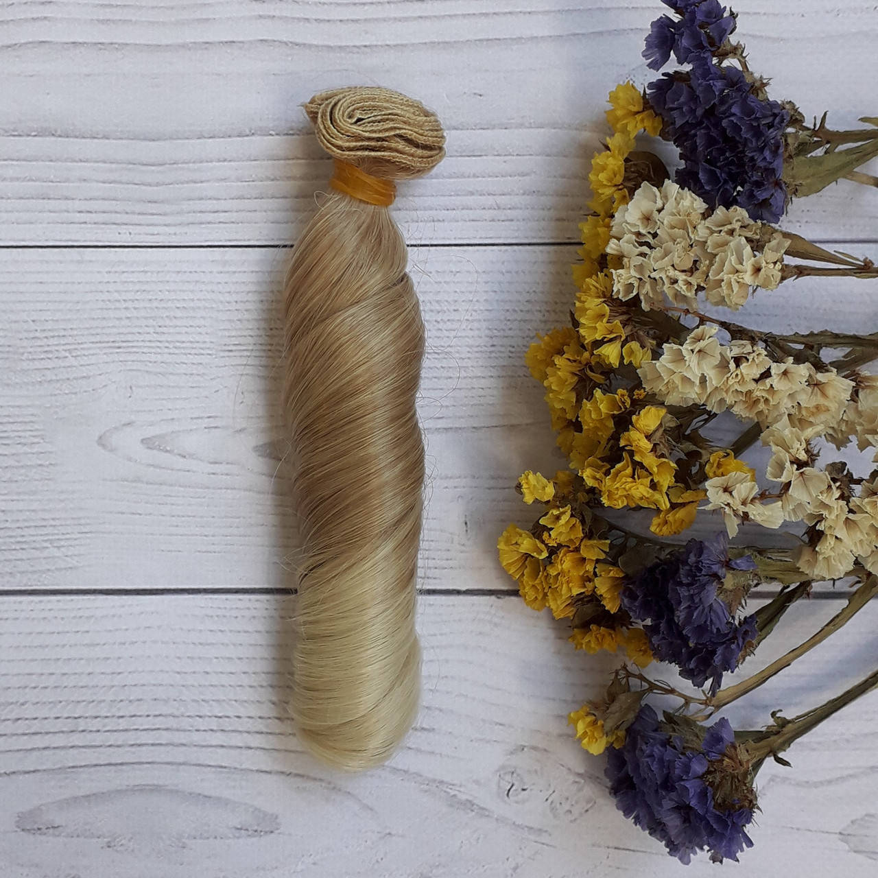 

Волосы для кукол амбре 15х100см, волнистые.