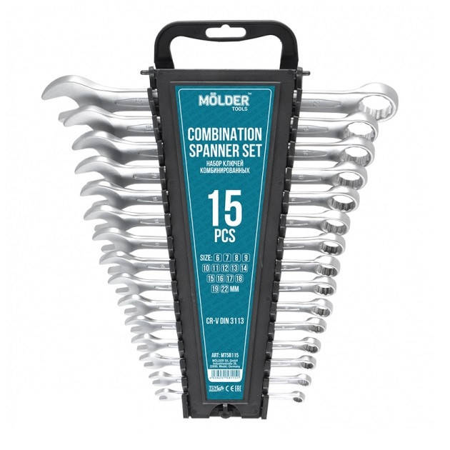 

Набор ключей комбинированных MOLDER 6-22 мм 15 шт (MT58115)