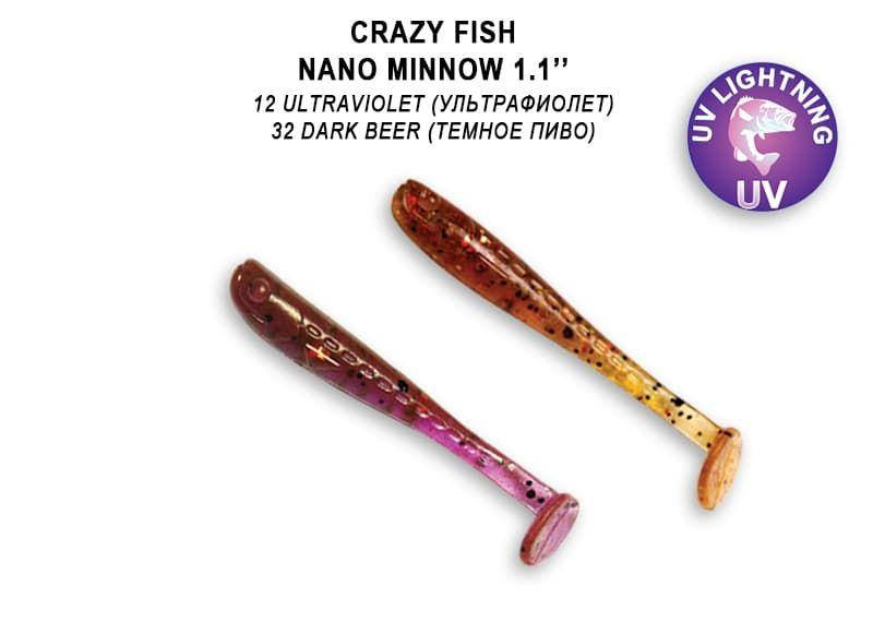 

Съедобный силикон Crazy Fish Nano minnow 1,1" 68-27-12/32-5 чеснок