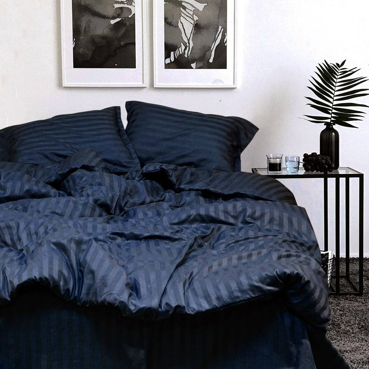 

Простыня из сатин страйп однотонная Viluta 78, Темно-синий, 180х214