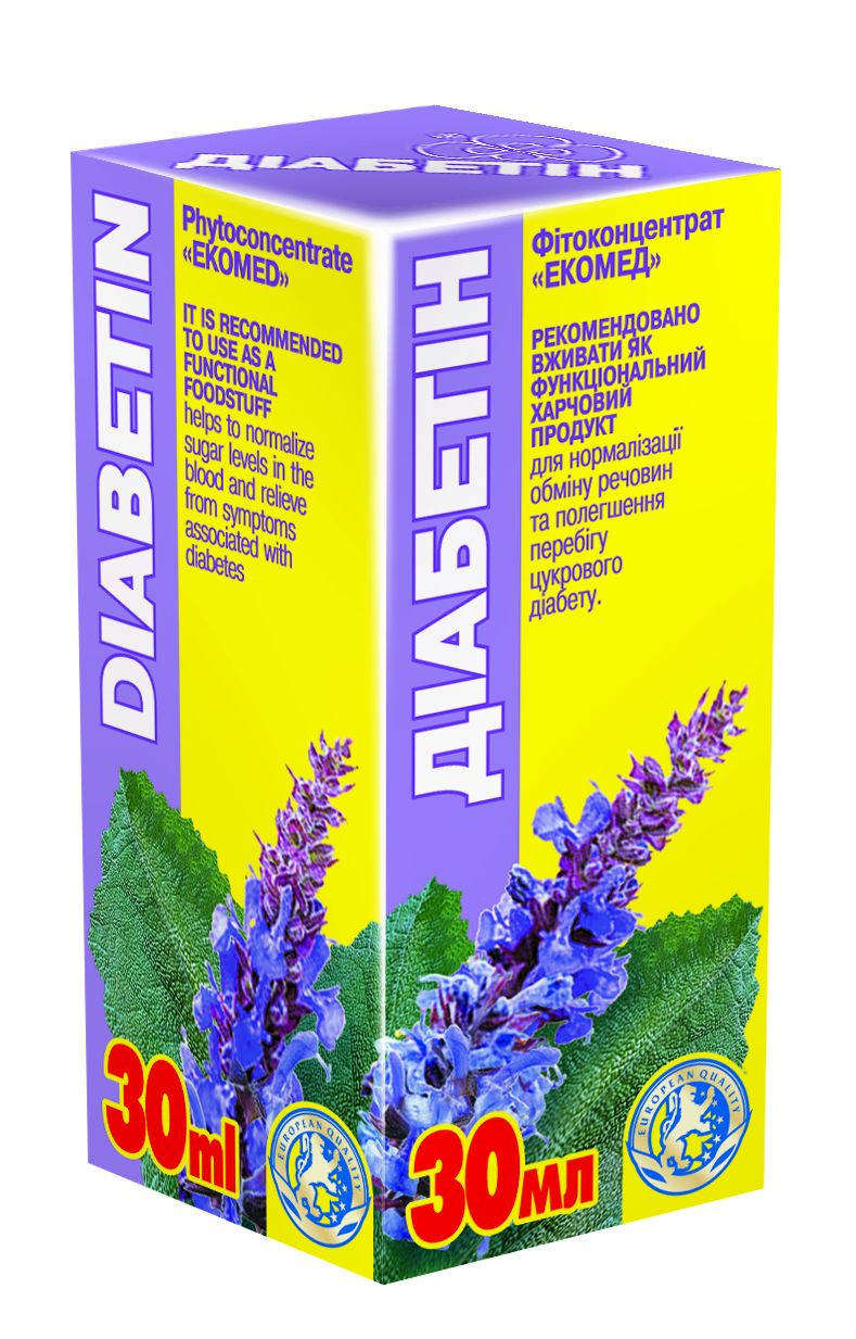 

Диабетин 30 мл. Для нормализации обмена веществ при сахарном диабете