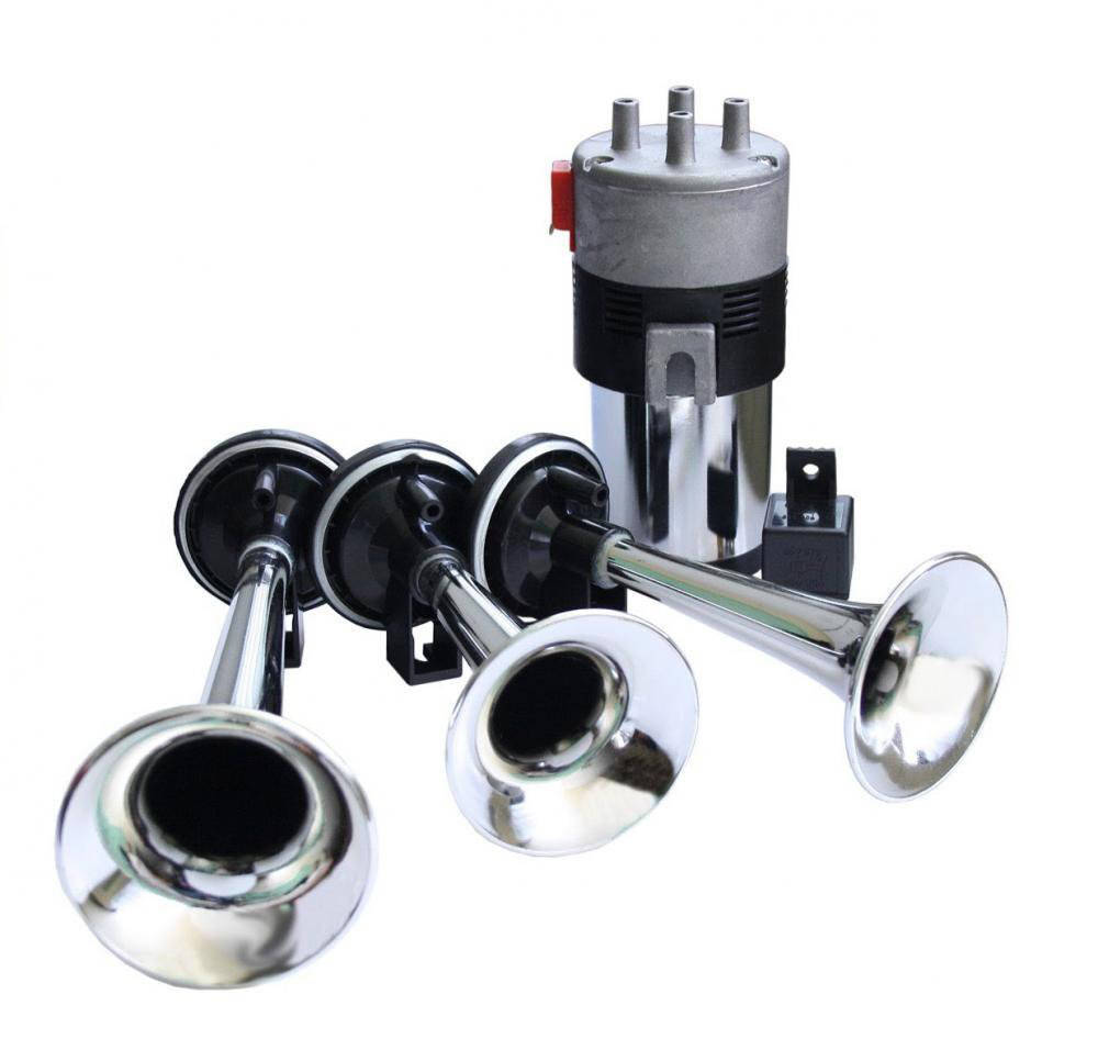 

Сигнал Воздушный 12V/215mm 3 Дудки/Компрессор 100 747 Elegant хром