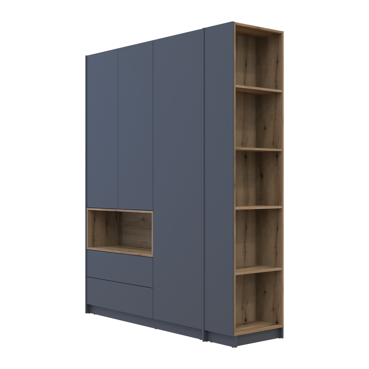 Шафа для одягу з нішею та етажеркою Doros Дейл Графіт/Дуб Евок 3 ДСП 178х52х220 (44900337) 7