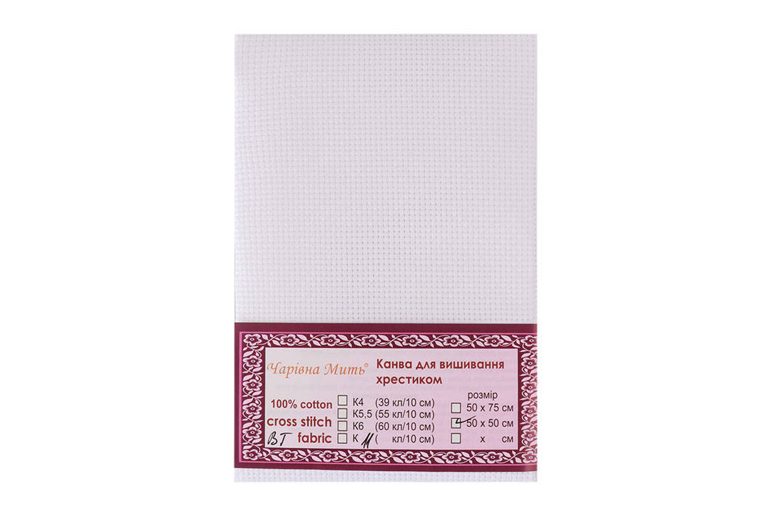 

Канва Чаривна Мить 11, 50*50см, белая