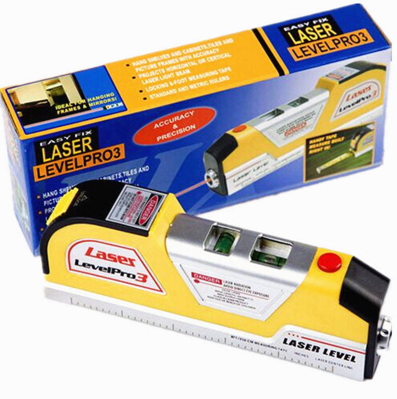 

Лазерный Уровень Easy Fix Laser Level Pro 3 с рулеткой 2,4 м