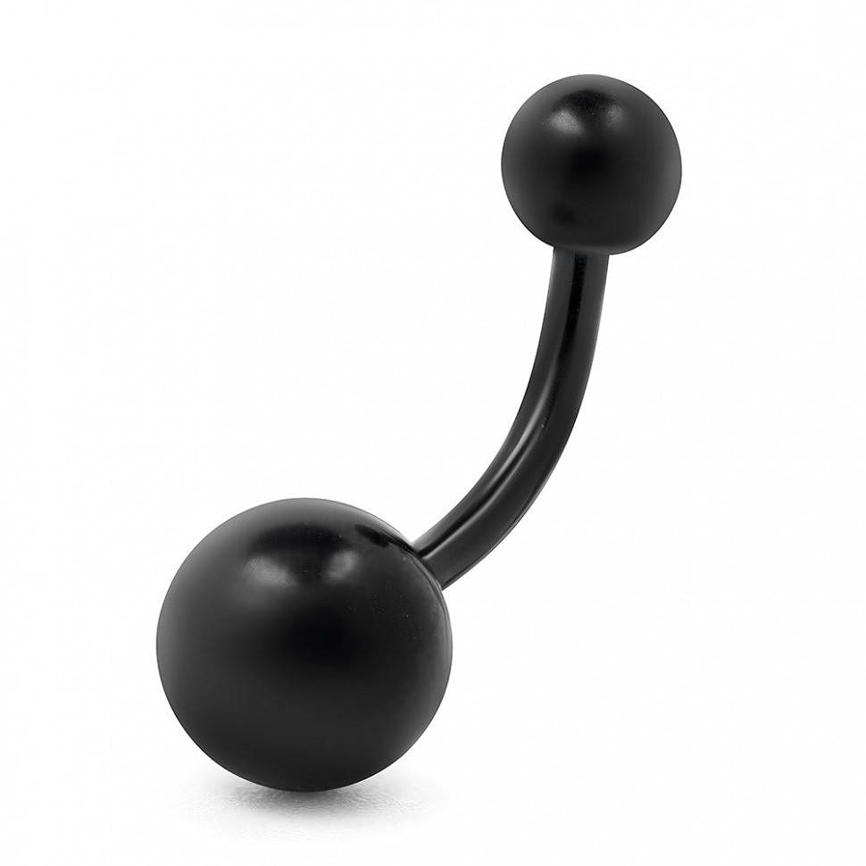 

Стандартная серьга банан для пирсинга пупка Черный