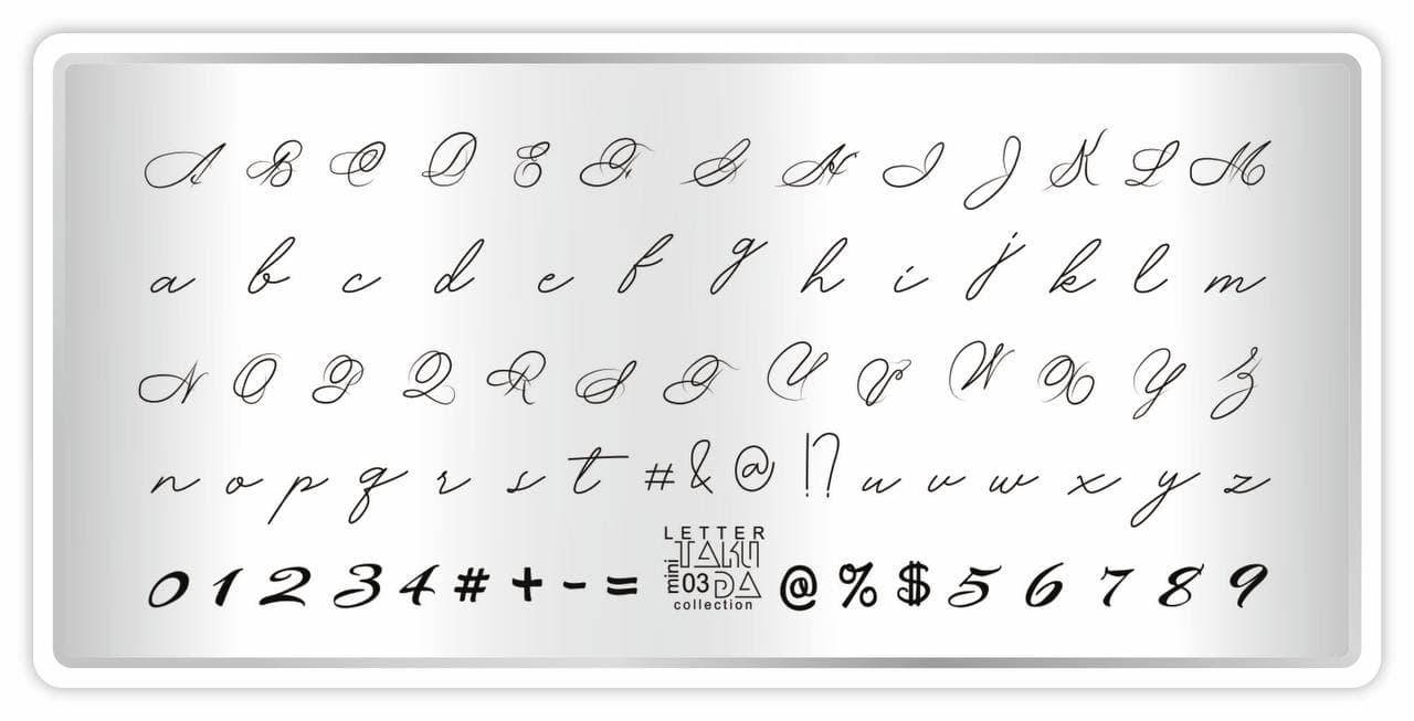 

Пластина Таки Да для стемпинга Letter mini №03