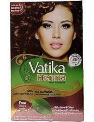 

КРАСКА ДЛЯ ВОЛОС С ХНОЙ НАТУРАЛЬНИЙ КАШТАН ЦВЕТ DABUR VATIKA HENNA HAIR COLOUR 6*10г