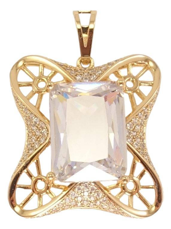 

Кулон Xuping Позолота 18K "Фигурный с граненным кристаллом и мелким цирконием"