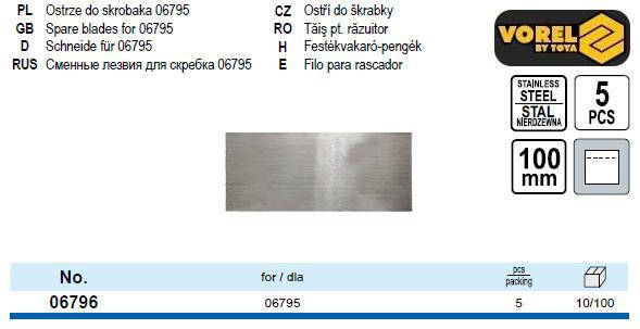 

Набор лезвия для скребка 06795 Польша 5 штук VOREL-06796