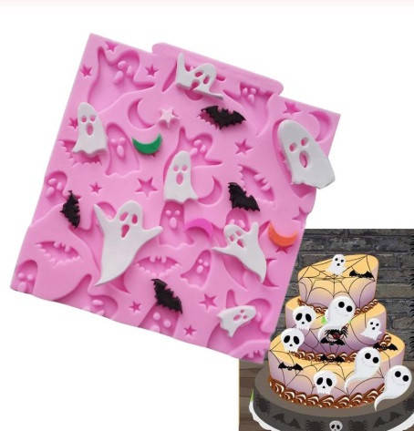 

Молд силиконовый "Привидения" - размер формочки 10,3*10,3см, пищевой силикон