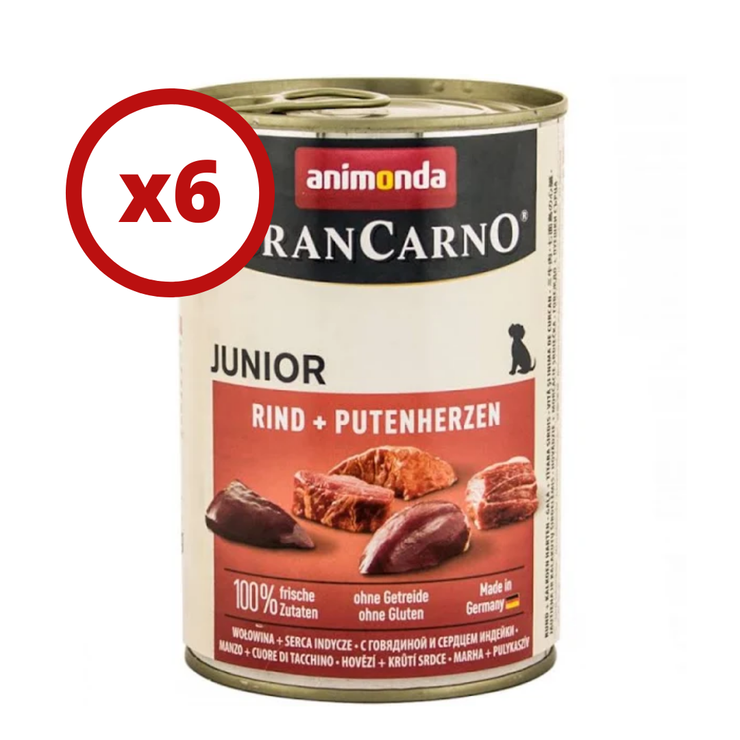 

Animonda Gran Carno консервы для щенков 400г*6шт (говядина + сердце индейки)