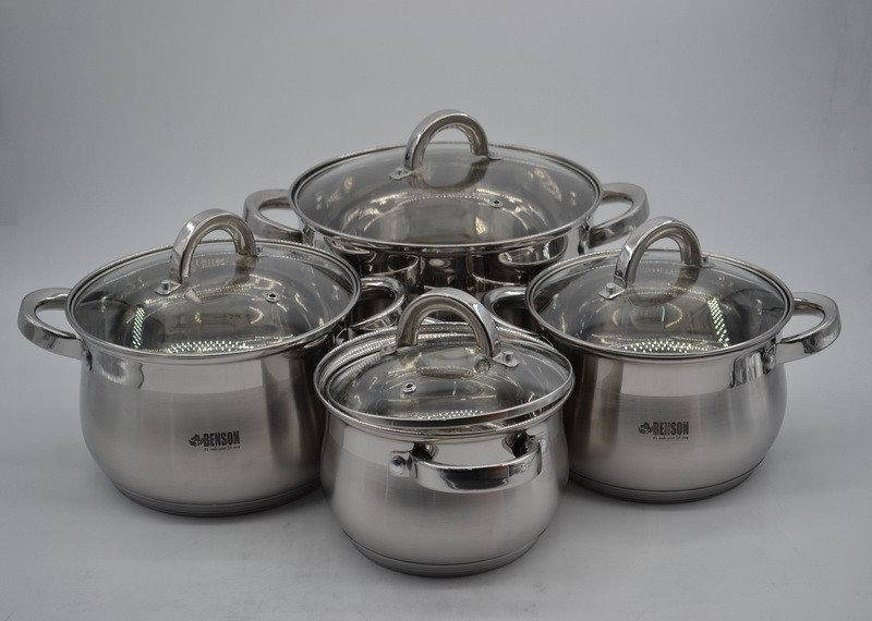 

Набор кастрюль из нержавеющей стали 8 предметов Benson BN-210