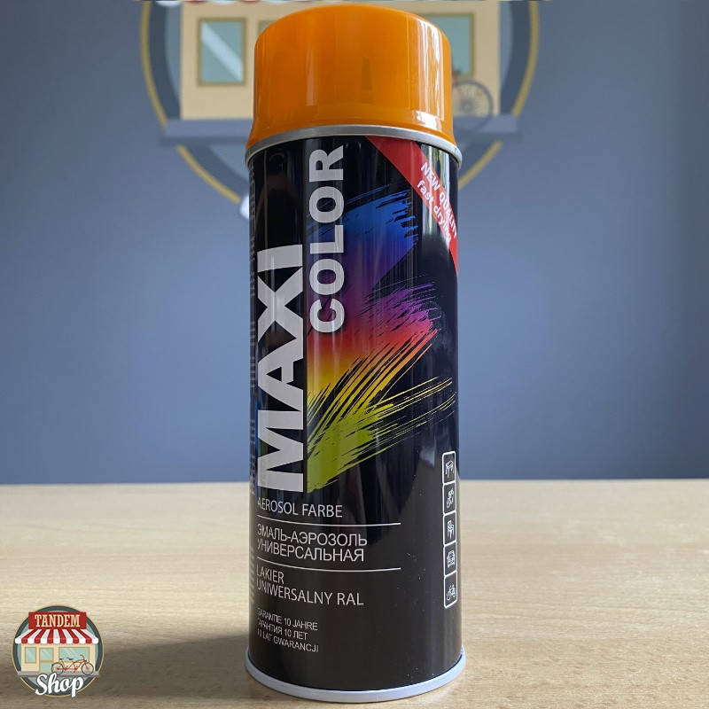 

Краска (эмаль) универсальная Maxi Color, 400 мл Аэрозоль Желто-оранжевый (RAL 2000), Бежевый