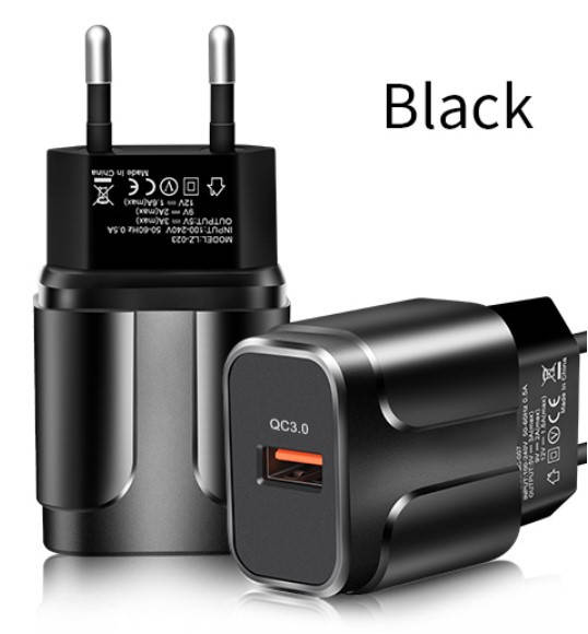 

Сетевое зарядное устройство 18W YKZ Быстрая зарядка QC 3.0 PD 3.0, Черный