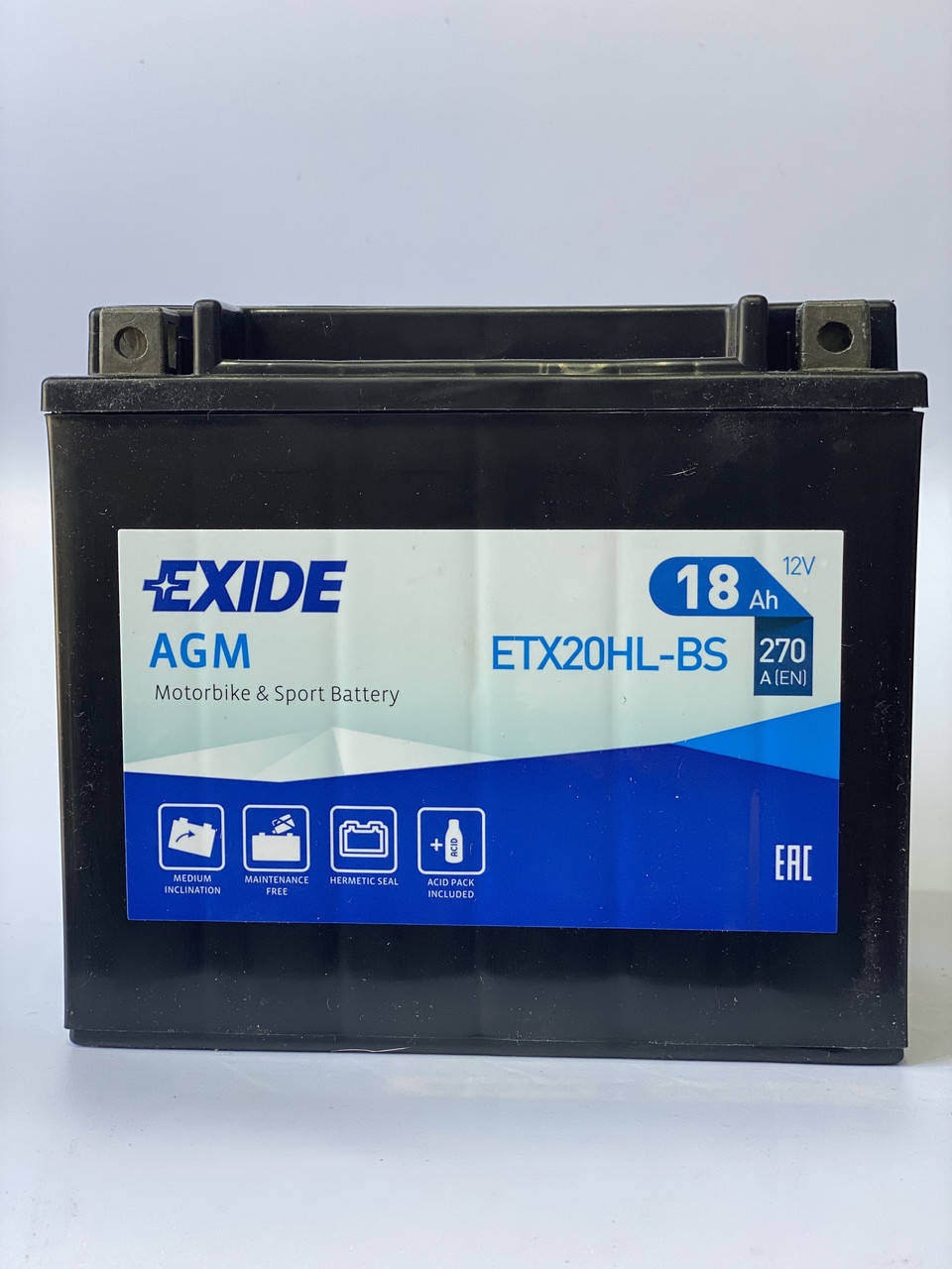 

Мото аккумулятор EXIDE ETX20HL-BS 18Ah