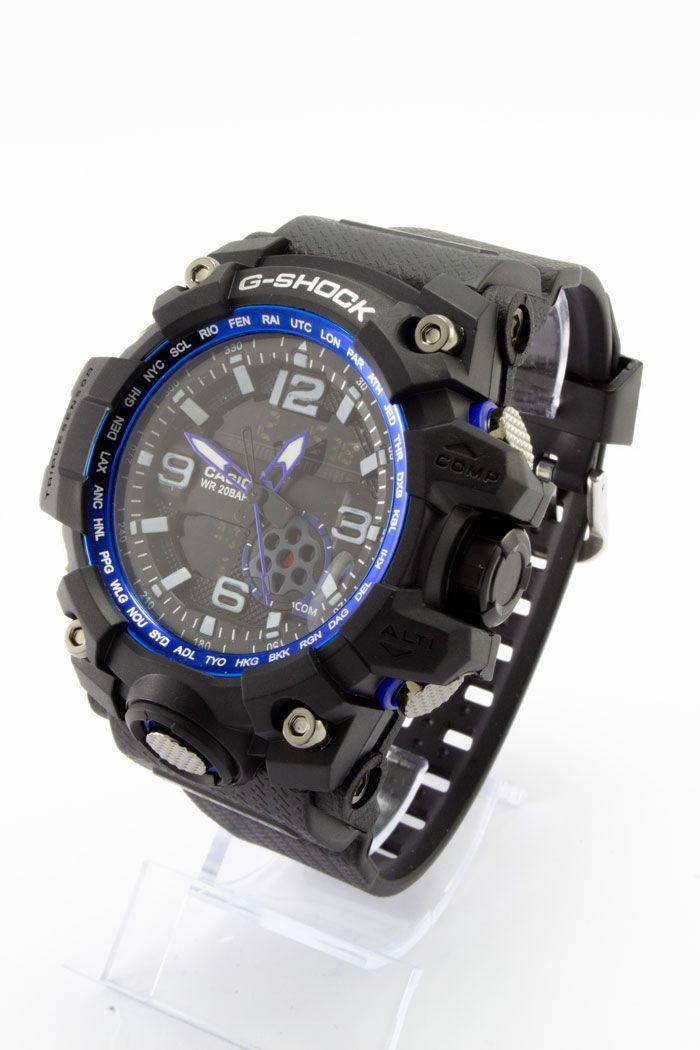 

Часы спортивные мужские наручные Casio G-Shock Черный с синим (код: 16052)