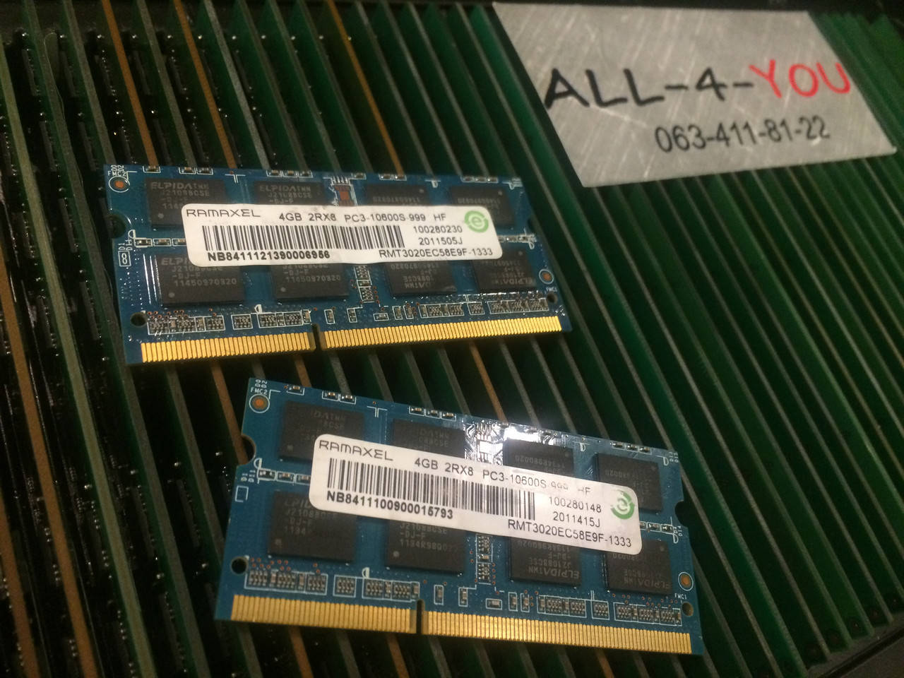 

Оперативна пам`ять Ramaxel DDR3 4GB SO-DIMM PC3 10600S 1333mHz Intel/AMD