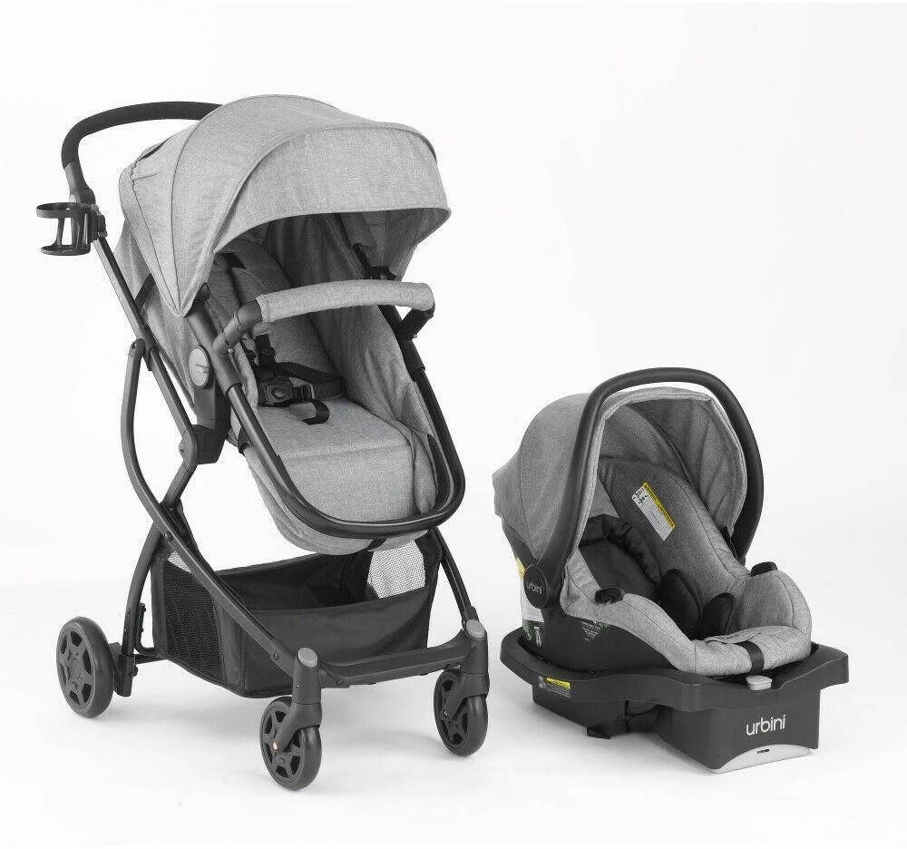 

Детская универсальная коляска трансформер 3 в 1 URBINI OMNI TRAVEL SYSTEM, Серый