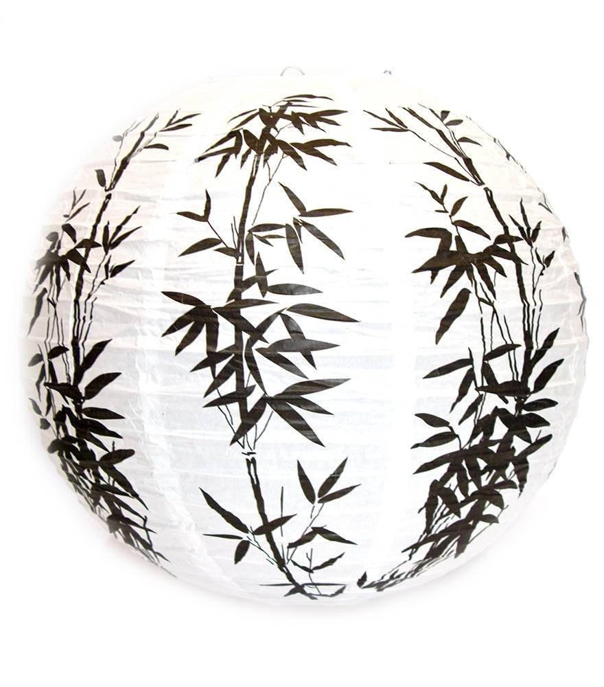 

Фонарь белый бумажный "Бамбук" (d-40 см)